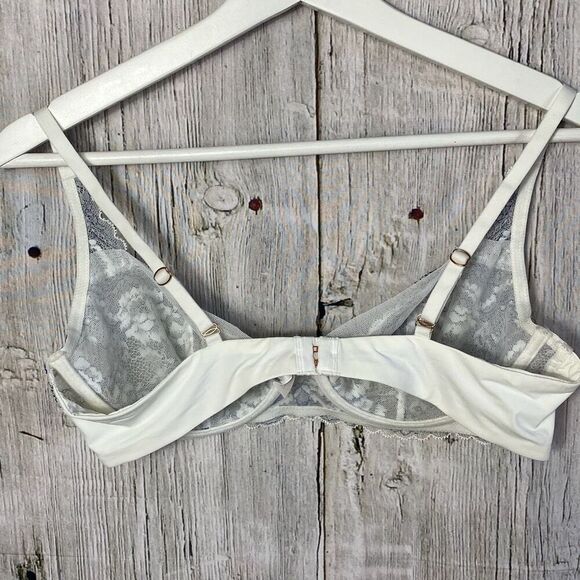 Skarlett Blue Minx Underwire Balconette Bra 36C White and Blue  174 - Picture 6 of 11